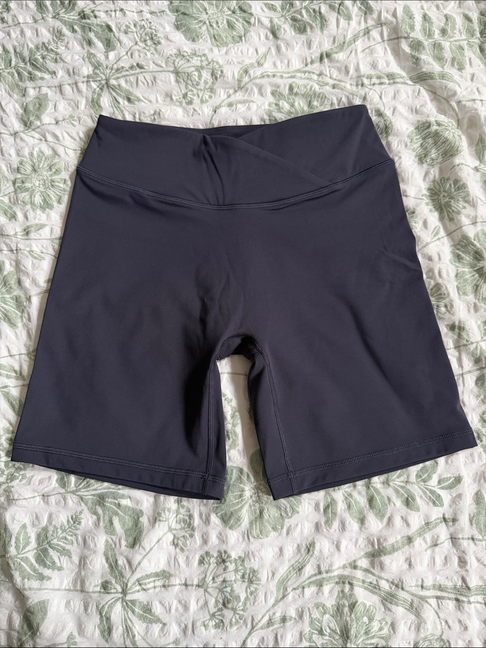 Oner Active True Blue High-Rise Crossover band (Unified Wrap) Bike Shorts